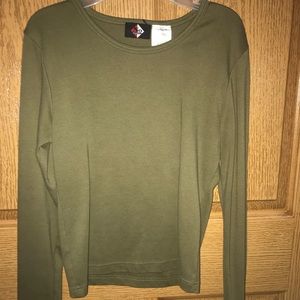 Navy green long sleeve shirt